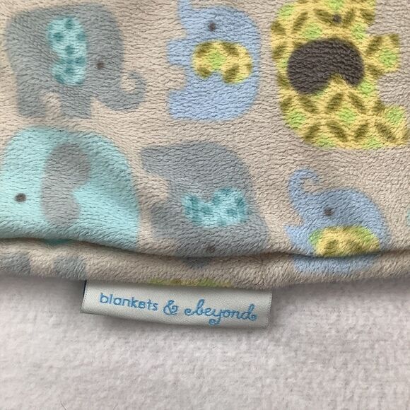 Blankets & Beyond Elephant Lovey Plush Stuffed‎ Baby Security Blanket Gray Blue - Picture 4 of 12